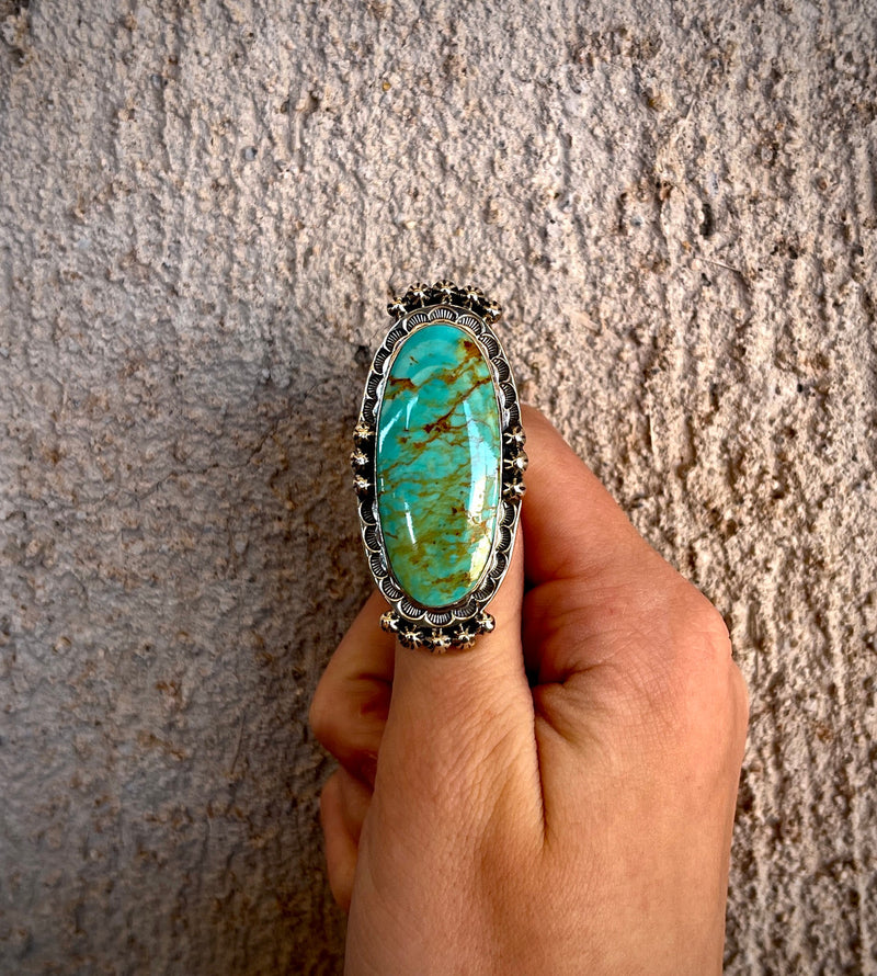 Elongated Statement Ceremonial Kingman Ring