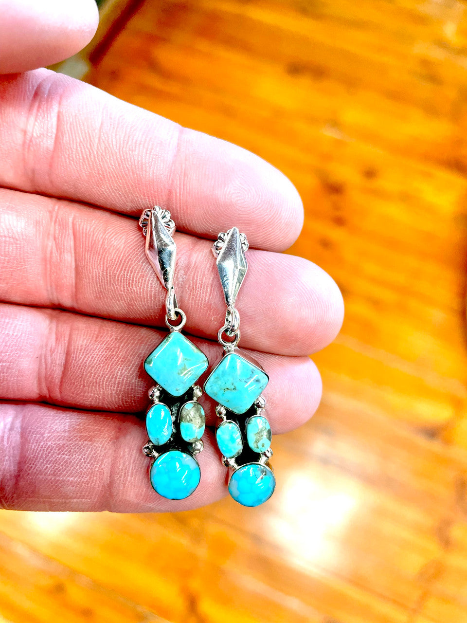 Go For It 4 Stone Turquoise Earrings