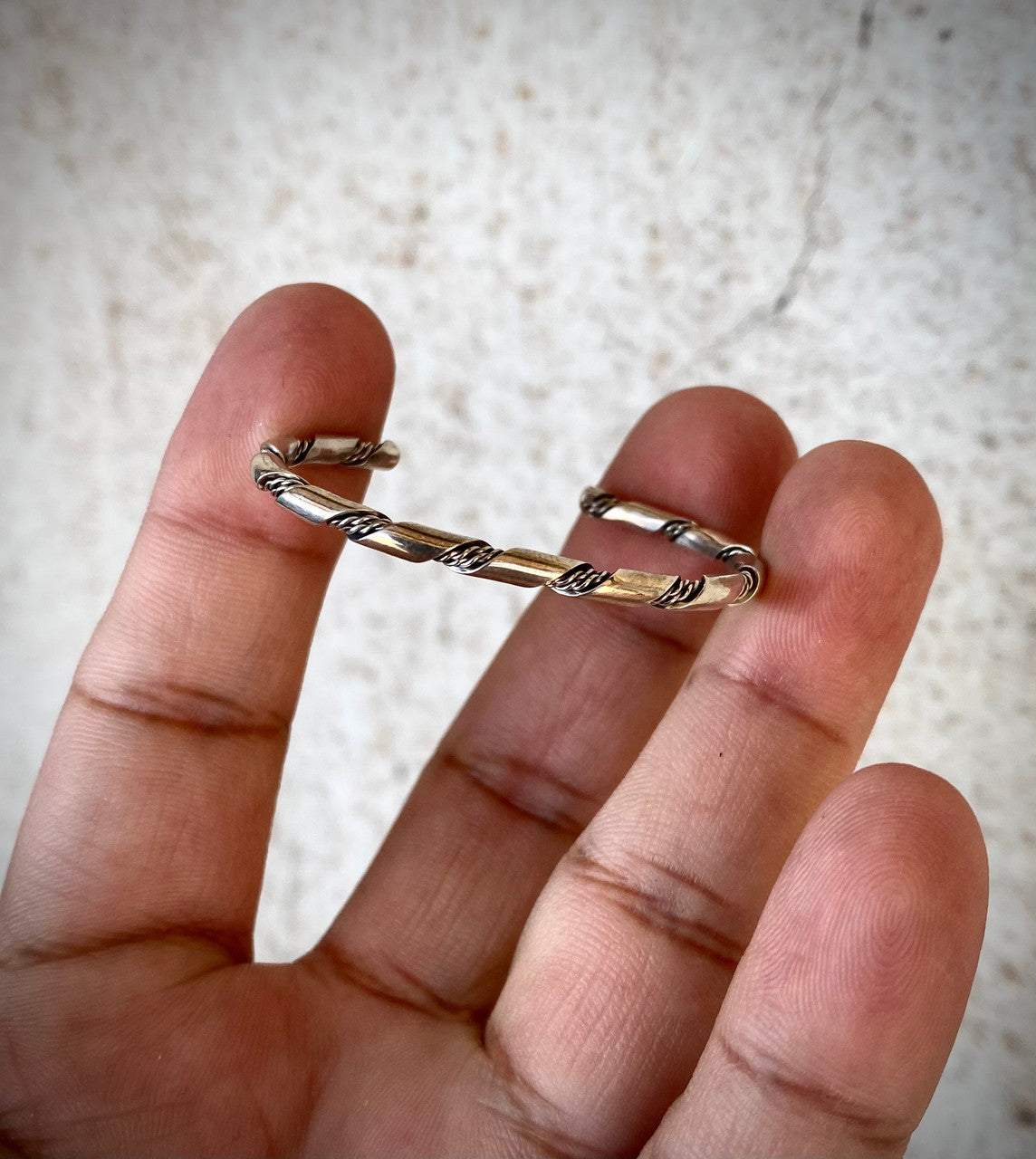 Chaco Canyon All Silver Navajo Twist Baby Bracelet