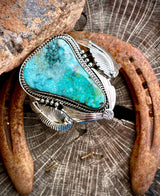 This Stone! One of a Kind Clarence Long Cuff featuring Nevada High Grade Turquoise