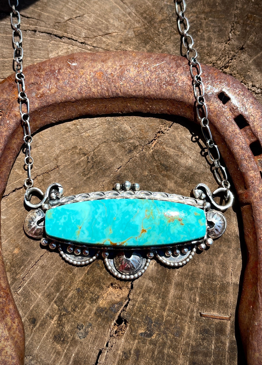 Deep Dish Nevada Turquoise Bar Necklace