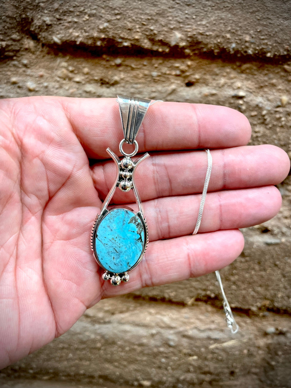 Weeping Mandolin Turquoise Pendant