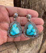 Chaco Canyon Stamped Drop Earrings Sonoran Gold Turquoise