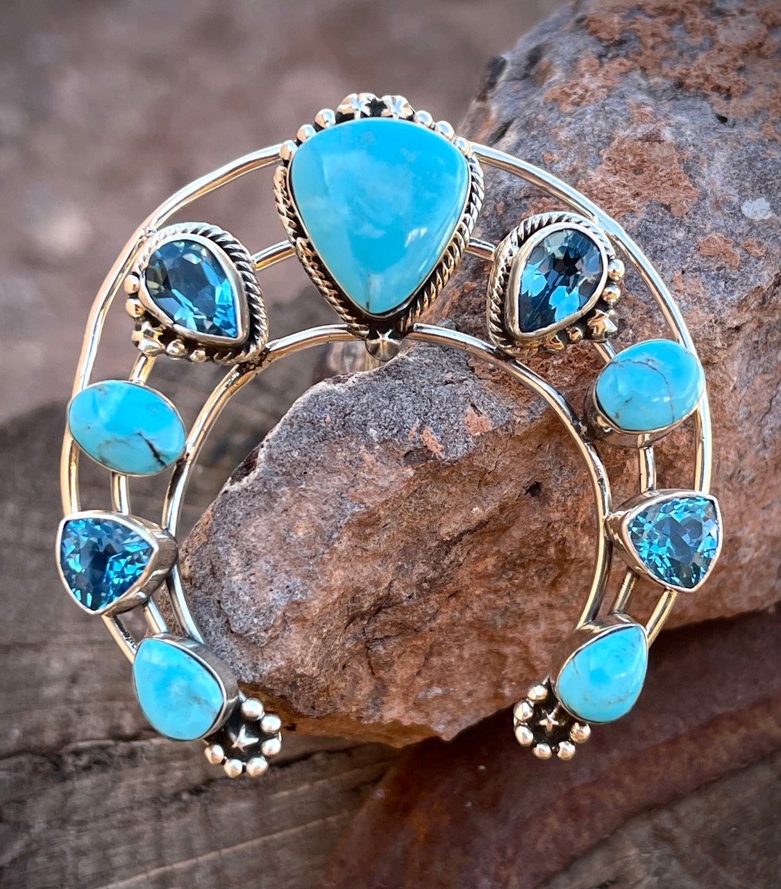 Blue Topaz and Kingman Turquoise Naja