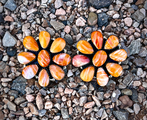 Loretta Delgarito Orange Cluster Earrings