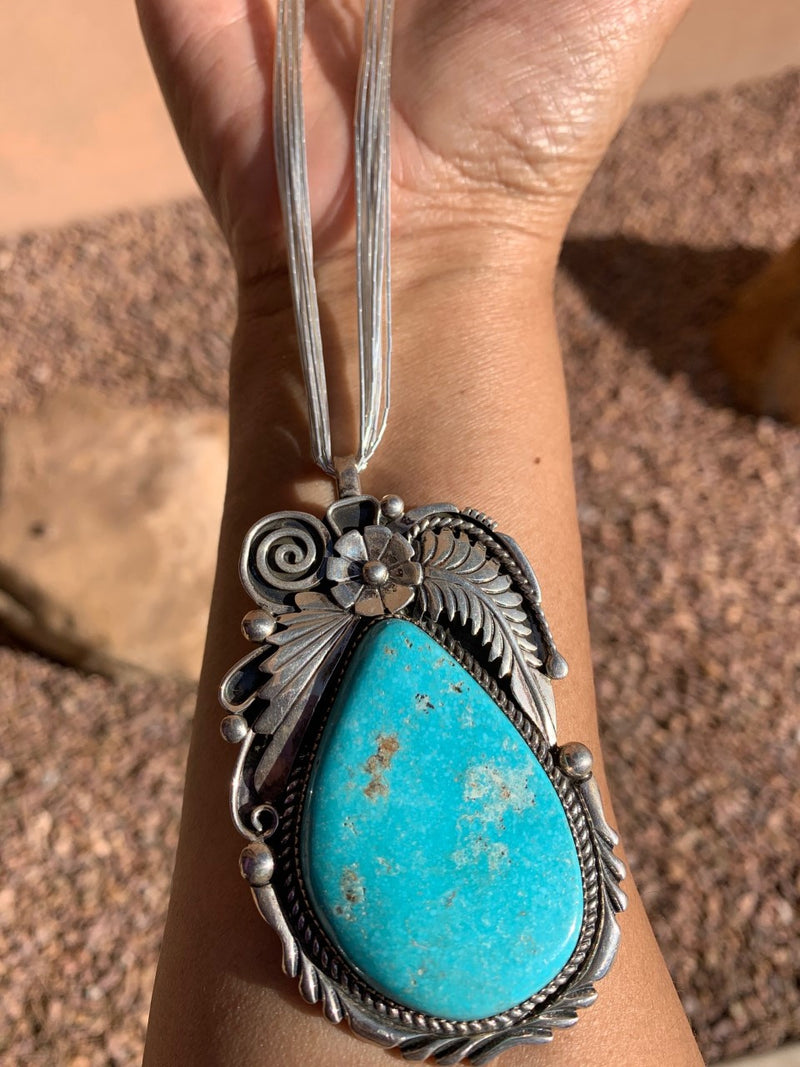 Old Pawn Tear Drop Turquoise Pendant