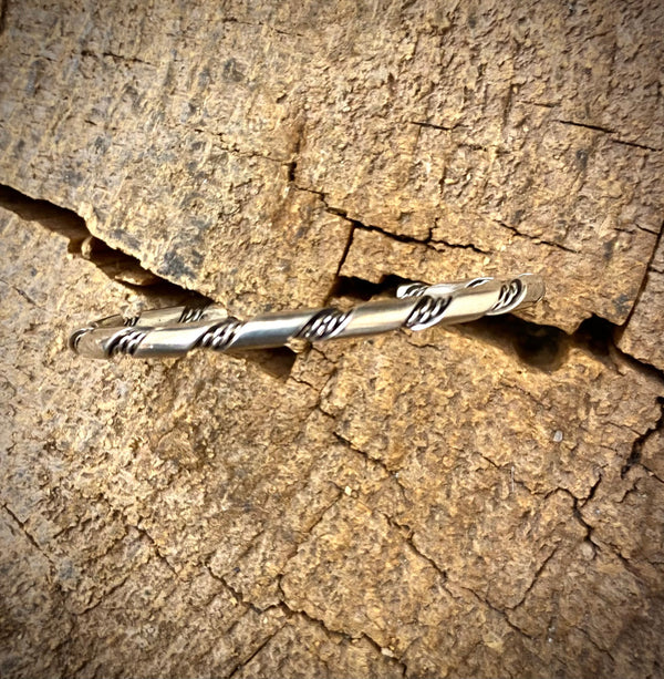 Chaco Canyon All Silver Navajo Twist Baby Bracelet