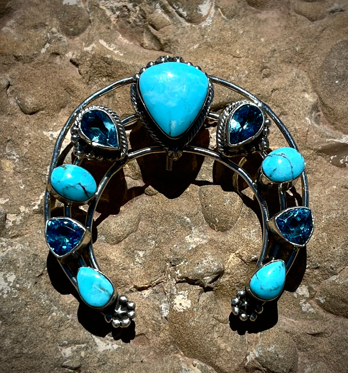Blue Topaz and Kingman Turquoise Naja