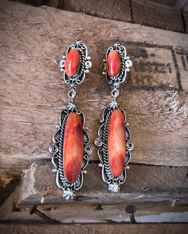 Navajo Oval Drop Earring Artist Marie Jones