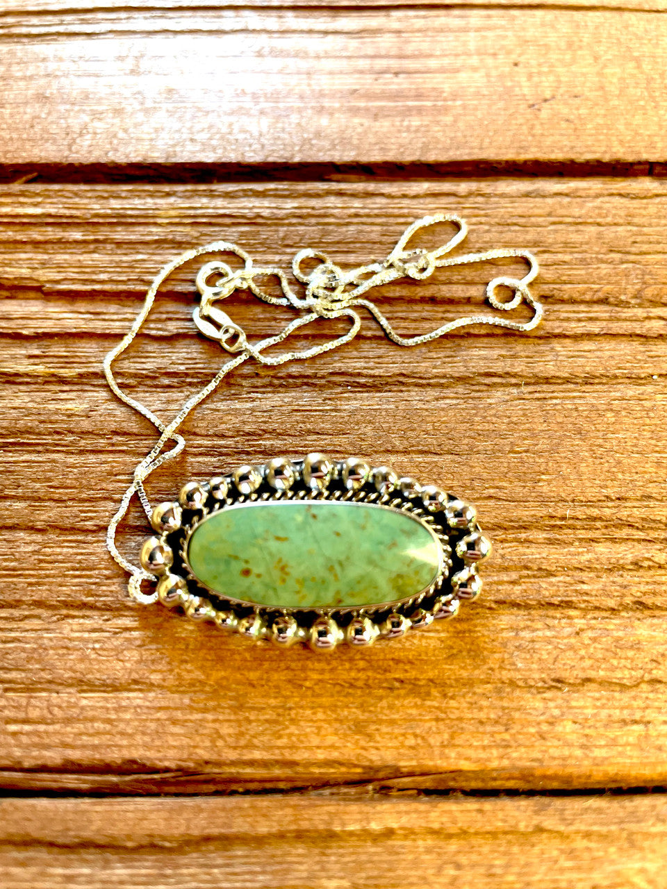 Oval Green Turquoise Pendant