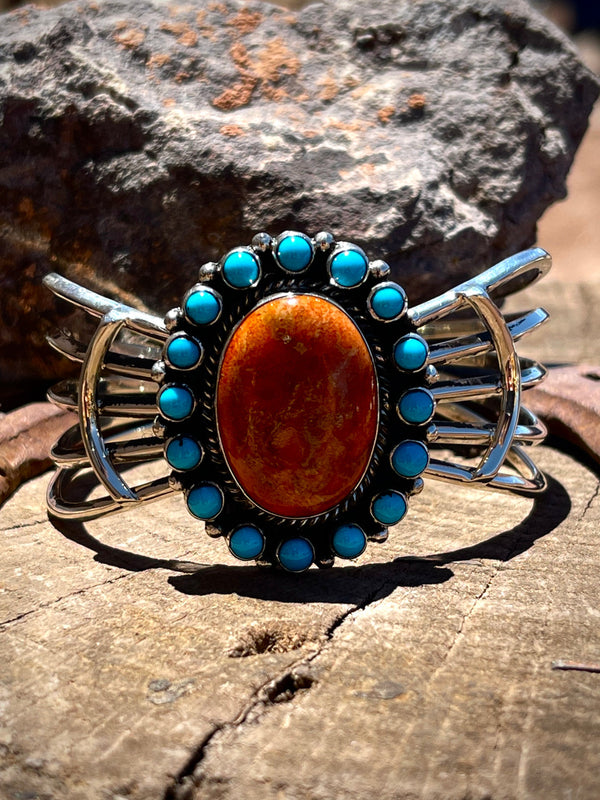 Spiney and Turquoise Cluster Cuff