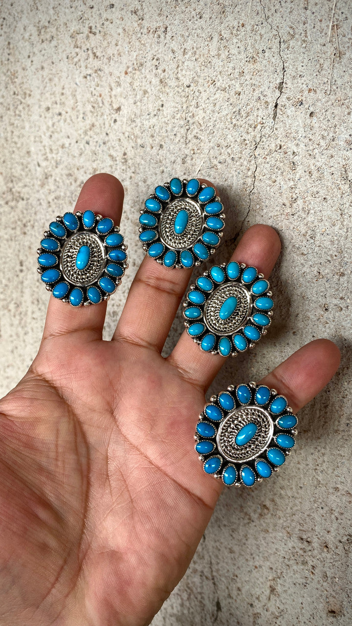 Chaco Canyon Sleeping Beauty Turquoise Cluster Ring
