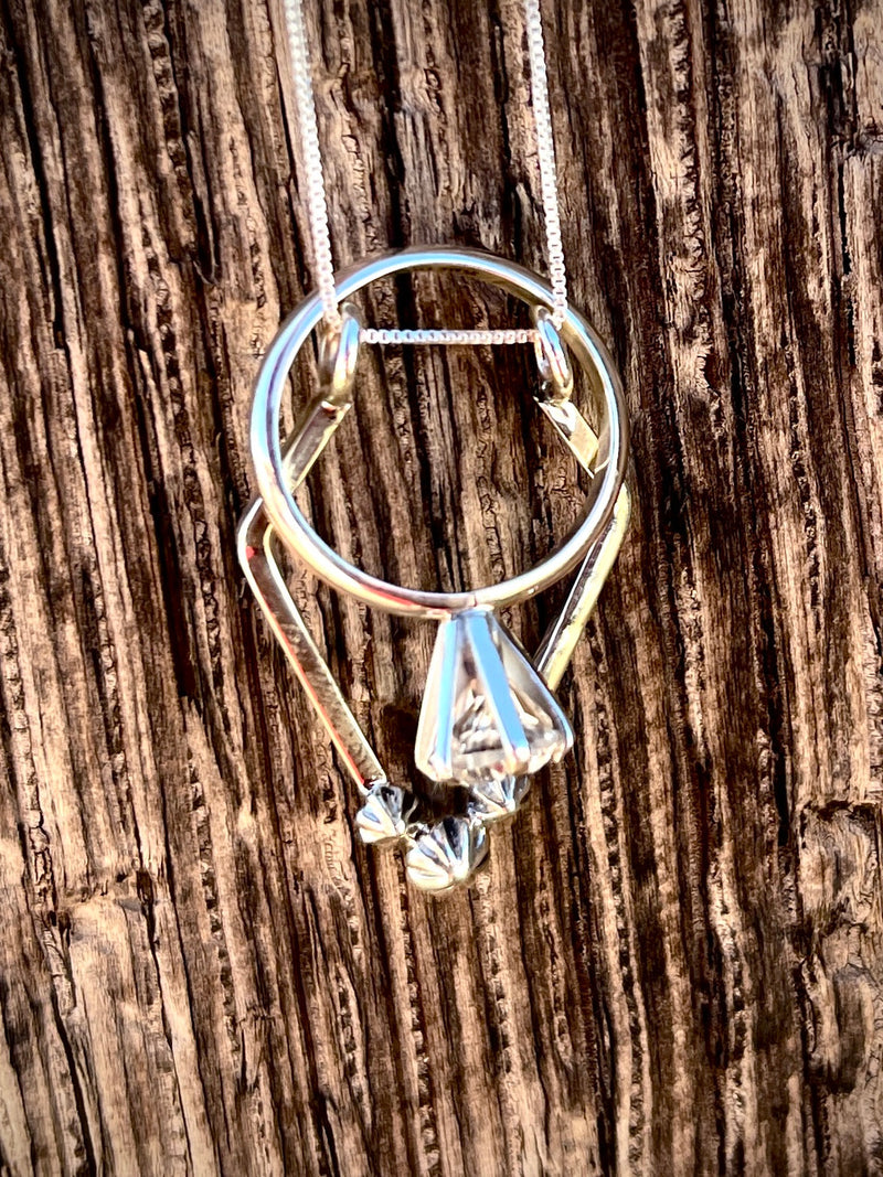 All Silver Star Ring Holder Necklace