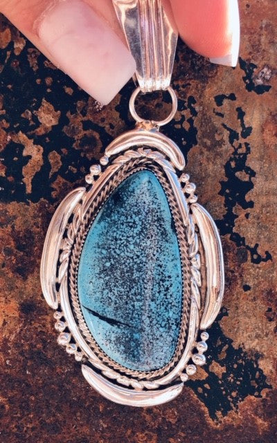 Clarence Long Nevada Turquoise Pendant