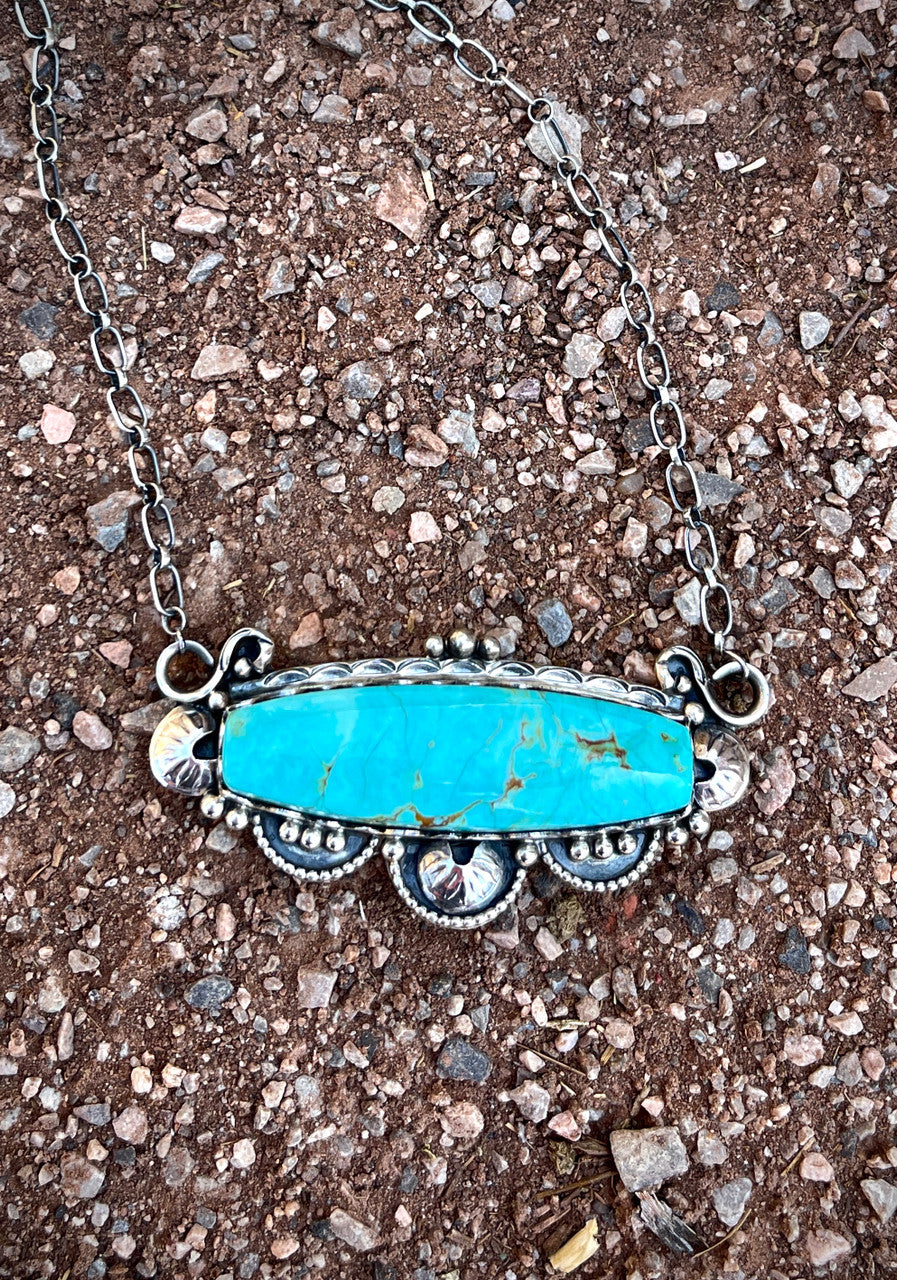 Deep Dish Nevada Turquoise Bar Necklace