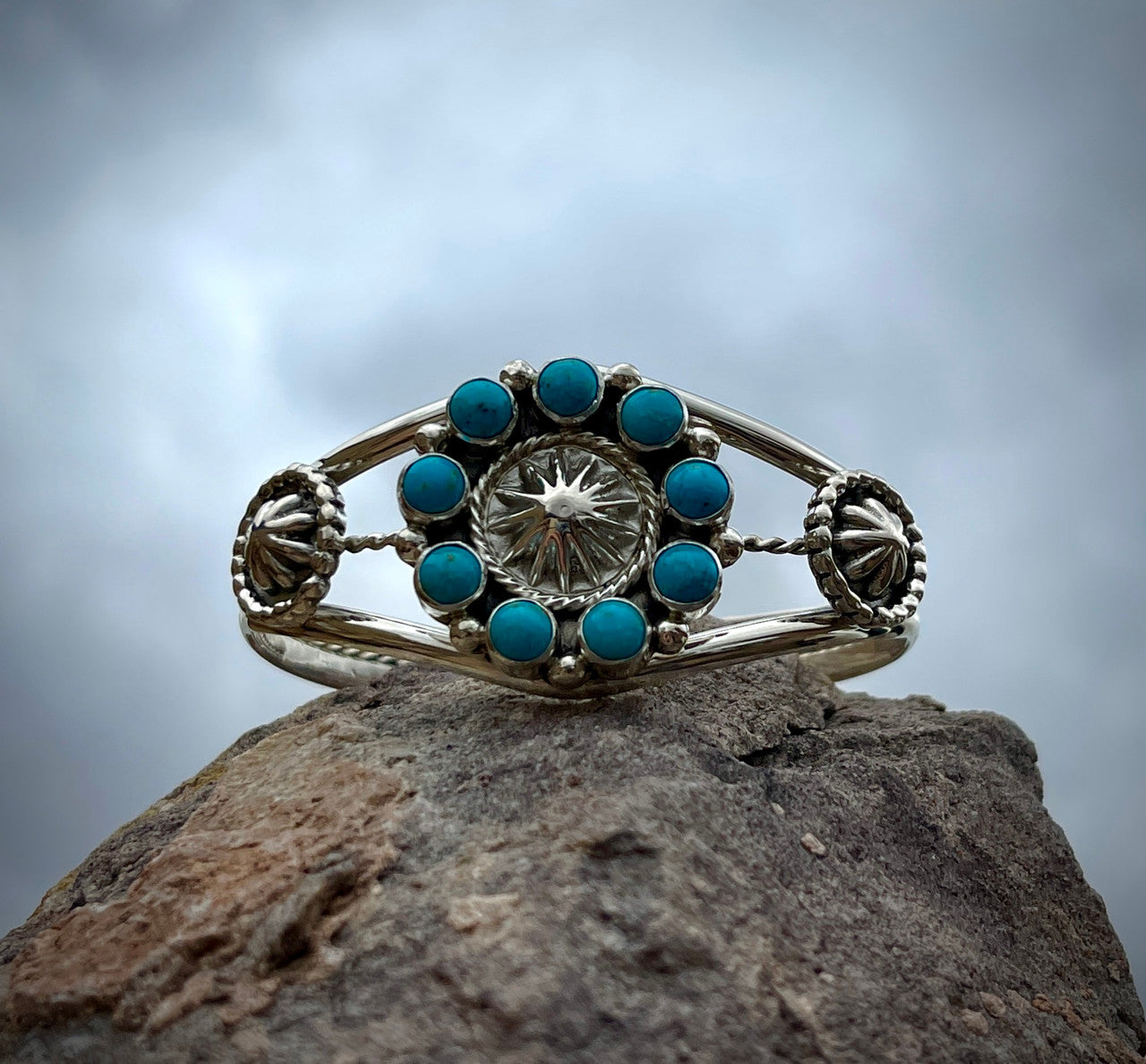 Sleeping Beauty Cluster Concho Cuff