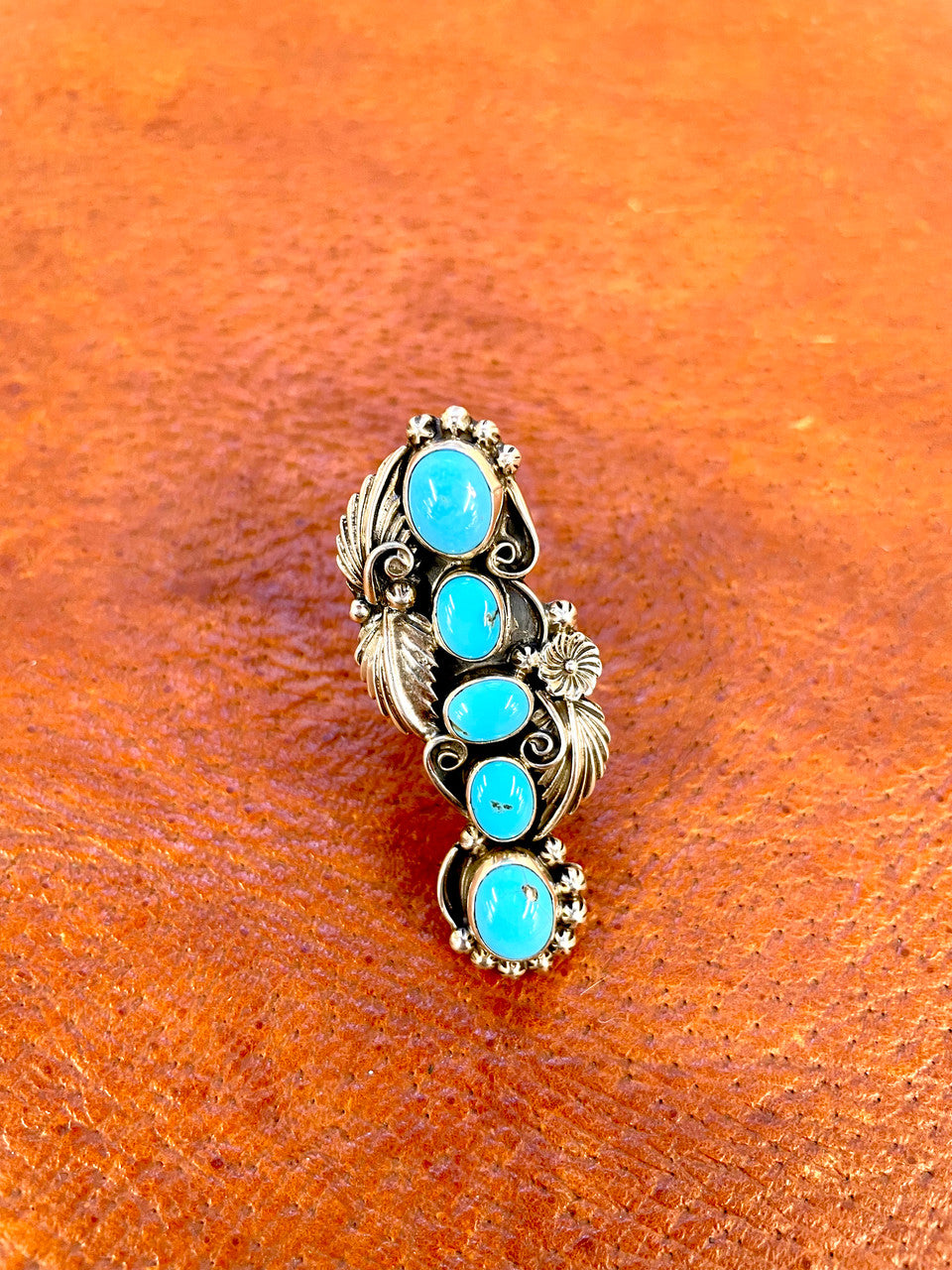 Sleeping Beauty Elongated Leaf Ring