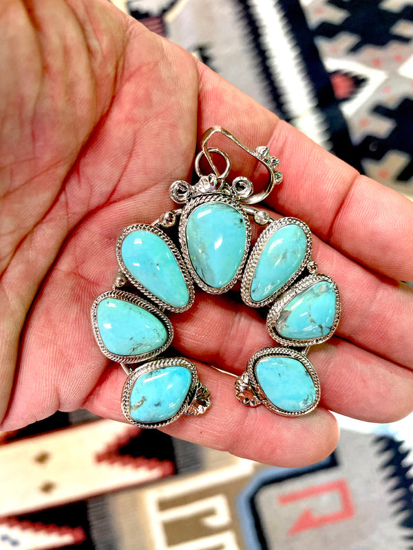 7 Stone Turquoise Pendant