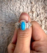 Sleeping Beauty Turquoise Stamped Rings