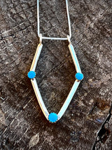 Simple Silver and Turquoise Ring Holder Necklace