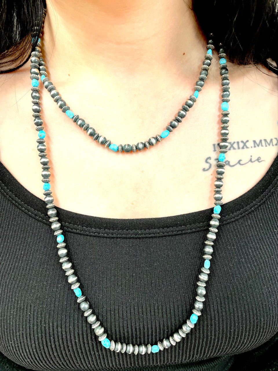 2 Strand 16" and 22" Navajo Pearls with Turquoise