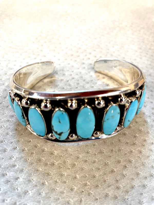 9 Stone Turquoise Cuff 