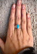 Sleeping Beauty Turquoise Stamped Rings