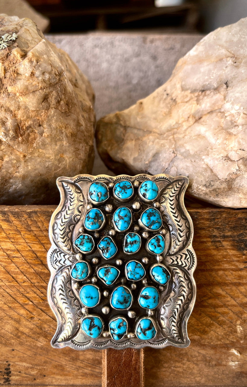 Take Me To The NFR Concho Belt Set with Sleeping Beauty Turquoise