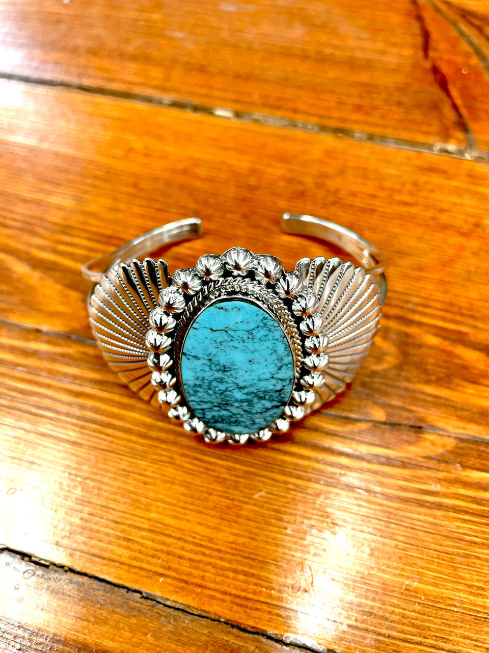 Good Morning Oval Turquoise Cuff