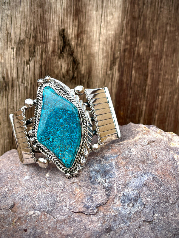 Spider Web Nevada Turquoise Created by Clarence Long (one of a kind)