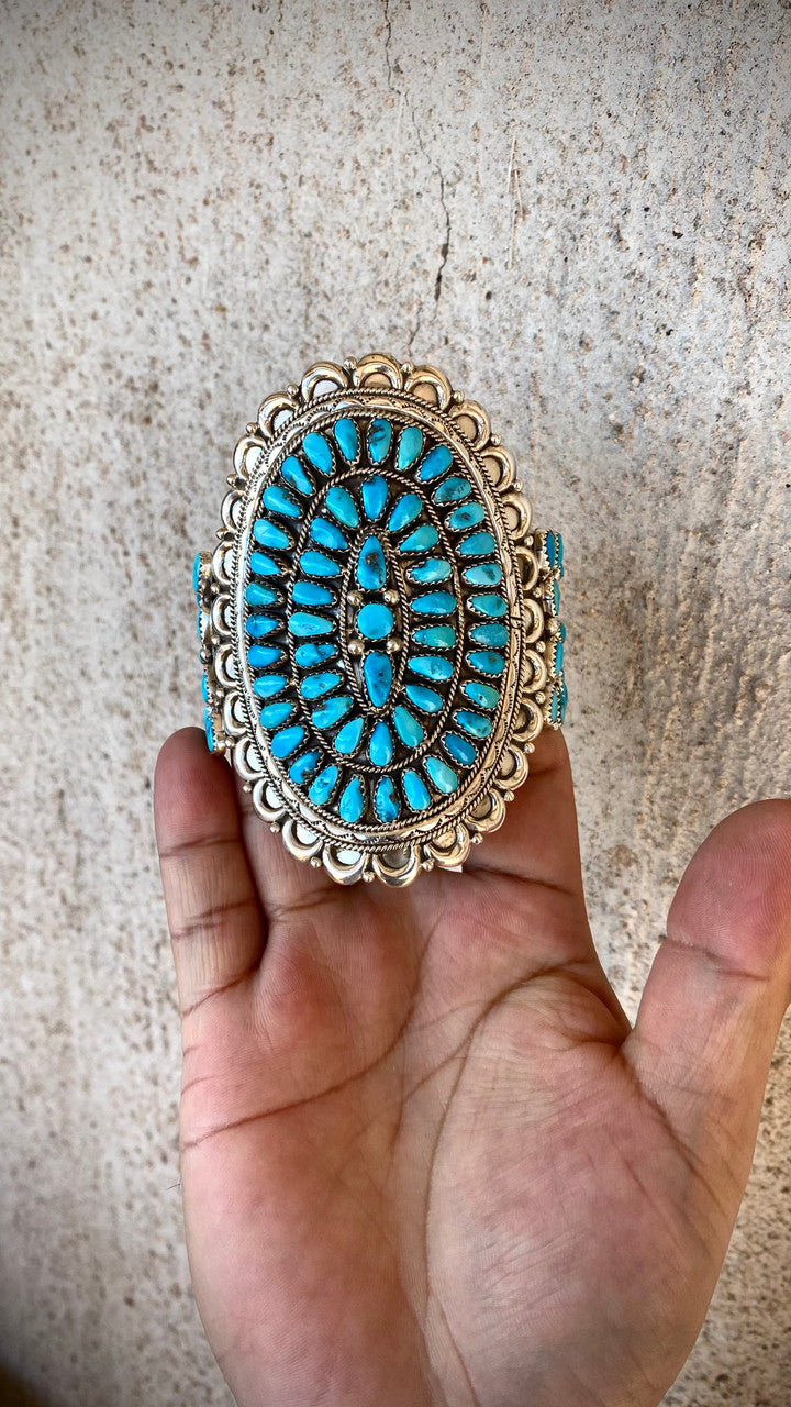 Chaco Canyon Sleeping Beauty Cluster Navajo Cuff Artist
