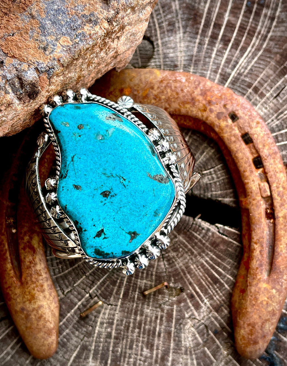 Huge, Nevada Turquoise Stone Created by Navajo Artist Clarence Long