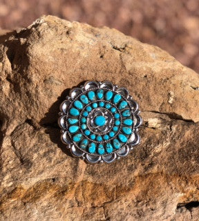 Turquoise And Sterling Pin