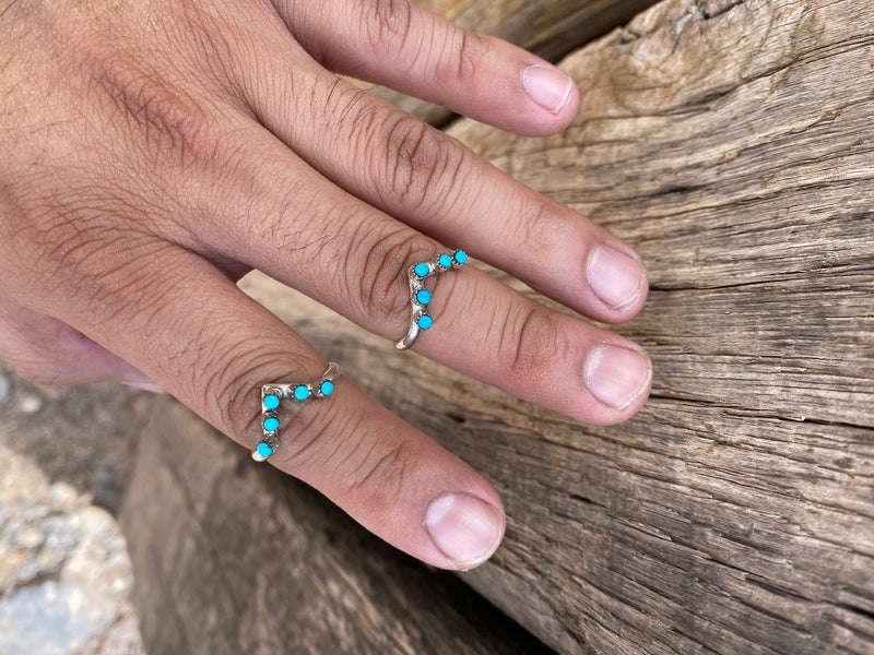 5 Stone Turquoise Crown Ring