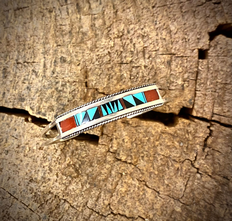 Chaco Canyon Inlay Multi-Stone Zuni Baby Bracelet