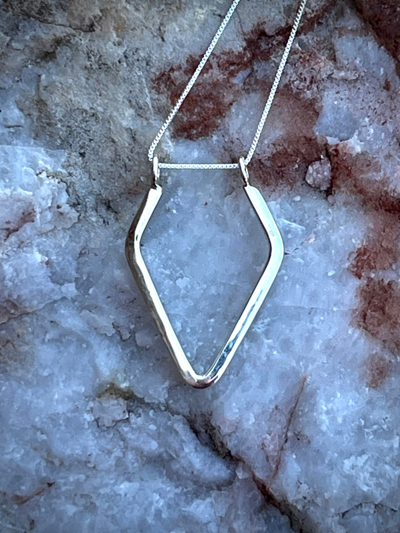 Simple All Silver Ring Holder Necklace